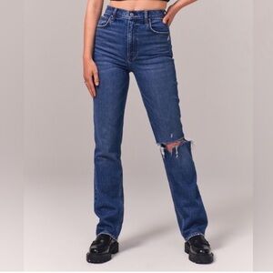 Abercrombie & Fitch Curve Love Ultra High Rise 90s Straight Jean